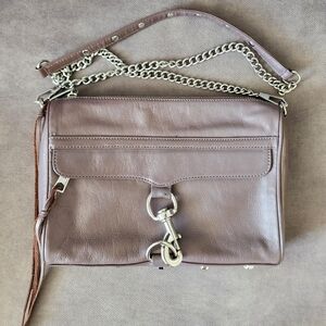 Rebecca Minkoff Elegant Gray Purple Leather Shoulder Bag
